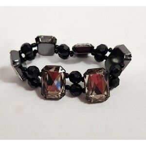 Black Diamond Color  Stretch Bracelet Avon Large Beads 2007 NEW